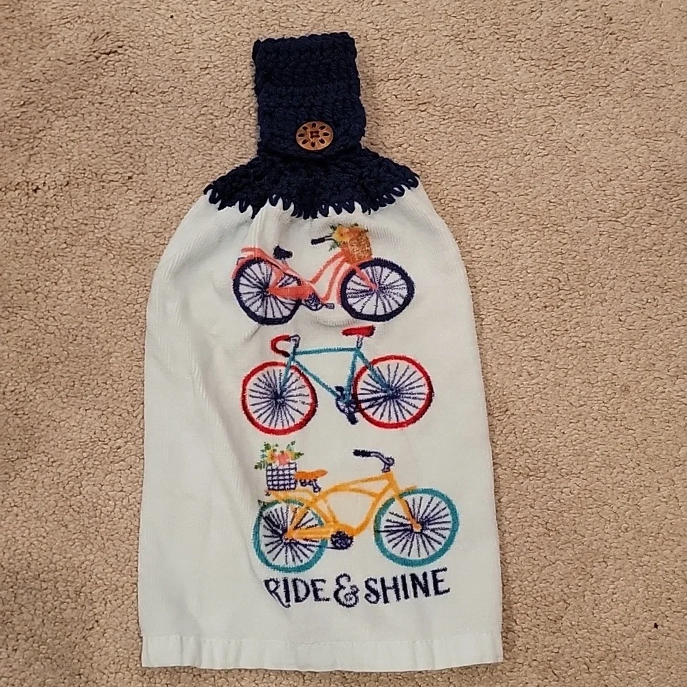 Handmade Hanging Hand Towel - Bicycles